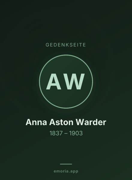 Gedenkportrait von Anna Aston Warder