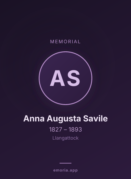 Memorial portrait of Anna Augusta Savile