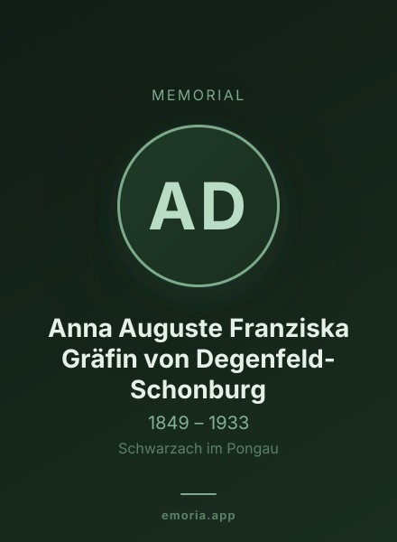 Memorial portrait of Anna Auguste Franziska Gräfin von Degenfeld-Schonburg