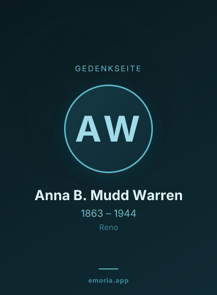 Gedenkportrait von Anna B. Mudd Warren