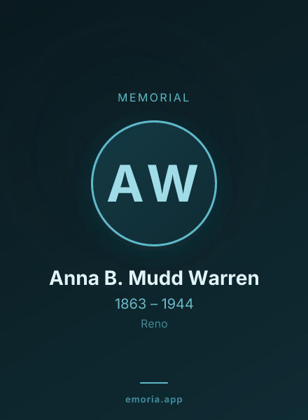 Memorial portrait of Anna B. Mudd Warren