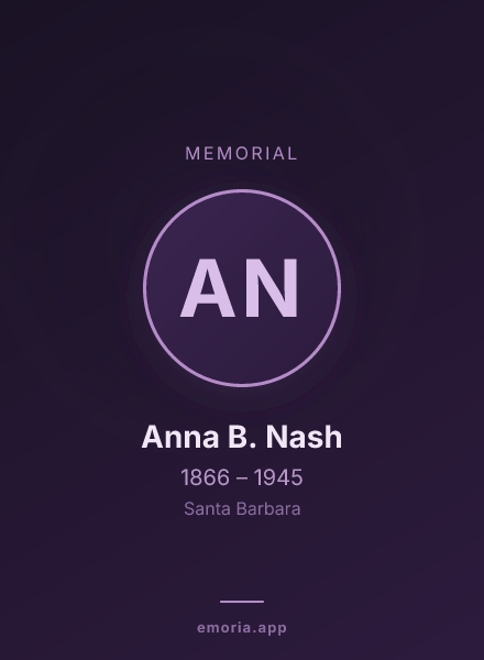 Memorial portrait of Anna B. Nash