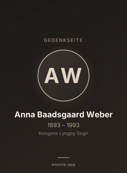 Gedenkportrait von Anna Baadsgaard Weber