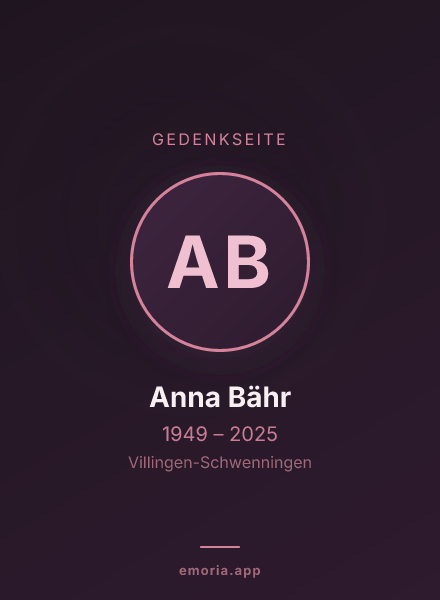 Gedenkportrait von Anna Bähr