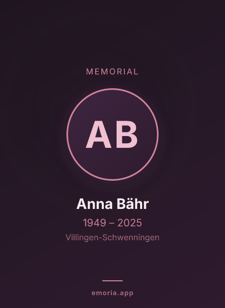 Memorial portrait of Anna Bähr