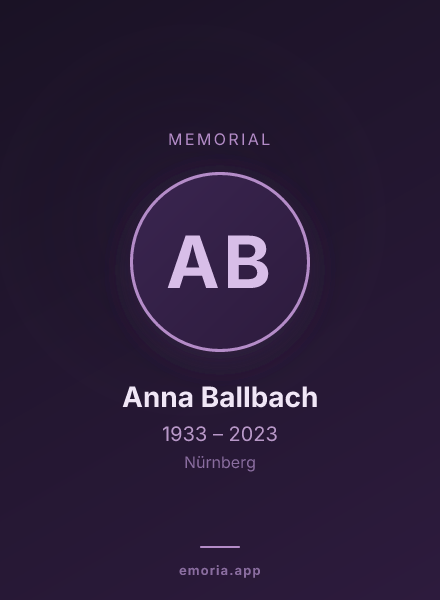 Memorial portrait of Anna Ballbach