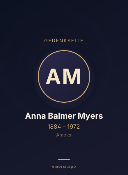 Gedenkportrait von Anna Balmer Myers