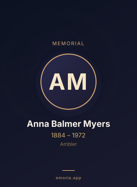 Memorial portrait of Anna Balmer Myers