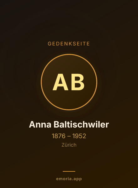 Gedenkportrait von Anna Baltischwiler