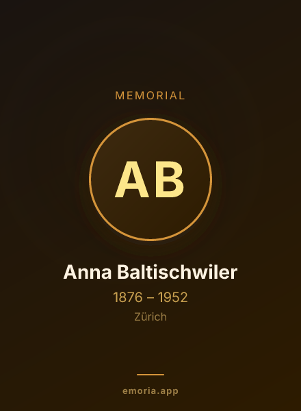 Memorial portrait of Anna Baltischwiler