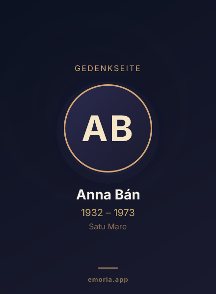 Gedenkportrait von Anna Bán