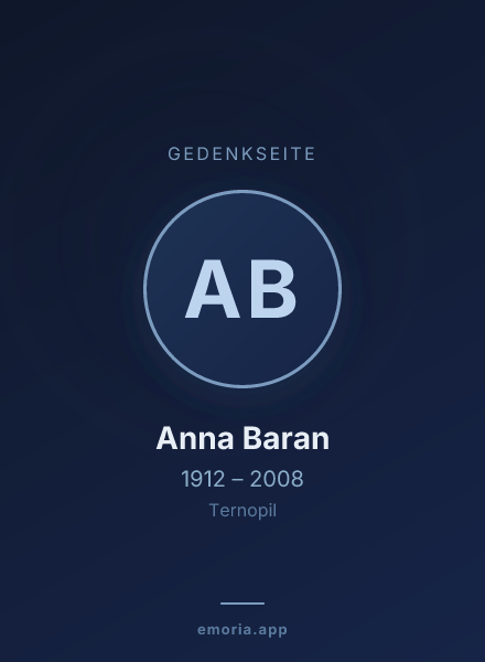 Gedenkportrait von Anna Baran