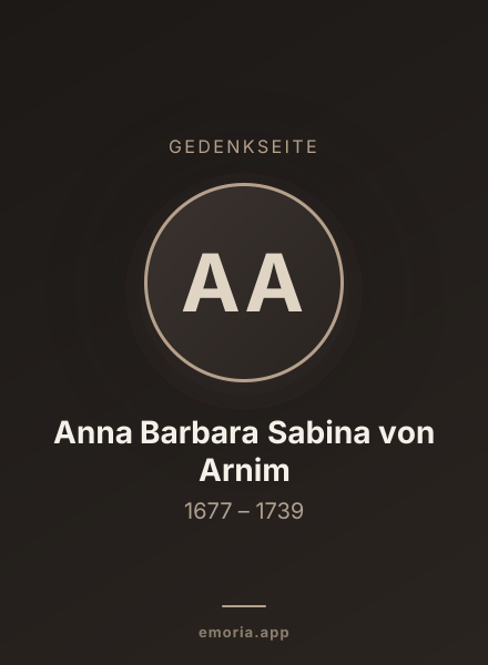 Gedenkportrait von Anna Barbara Sabina von Arnim