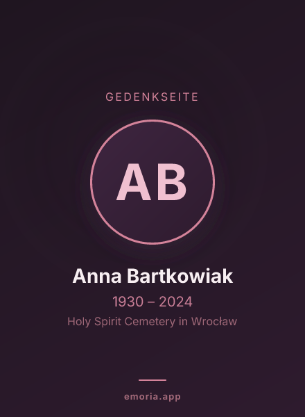 Gedenkportrait von Anna Bartkowiak