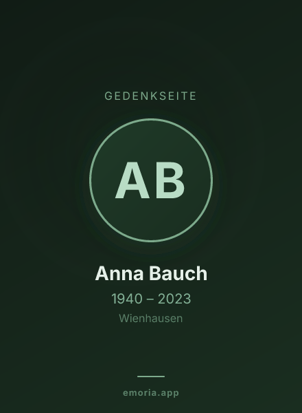 Gedenkportrait von Anna Bauch