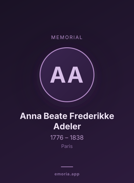 Memorial portrait of Anna Beate Frederikke Adeler