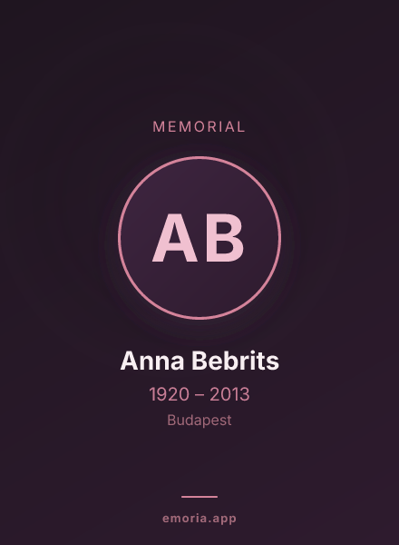 Memorial portrait of Anna Bebrits
