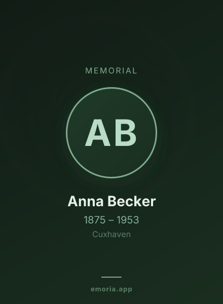 Memorial portrait of Anna Becker