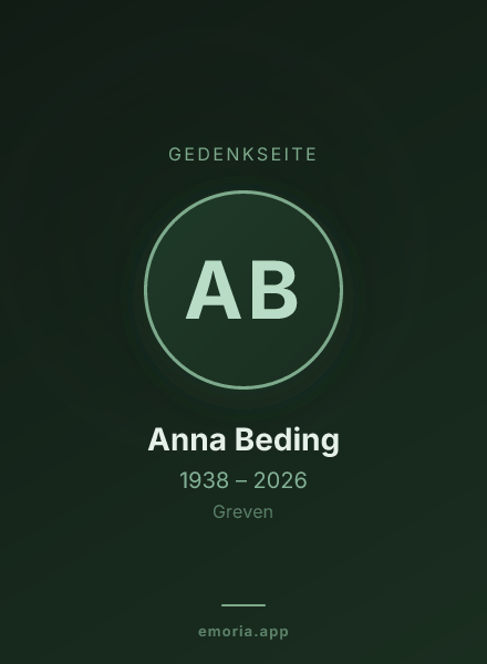 Gedenkportrait von Anna Beding