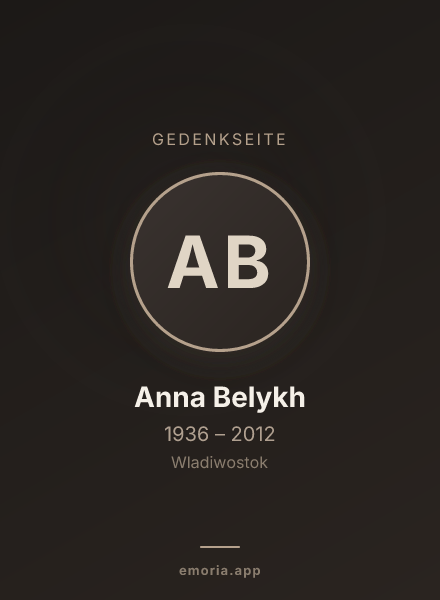 Gedenkportrait von Anna Belykh