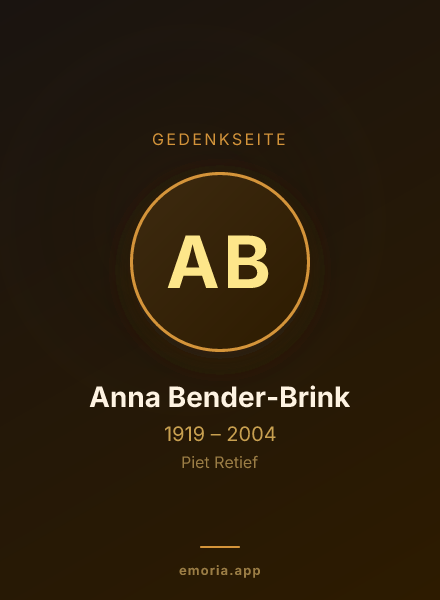 Gedenkportrait von Anna Bender-Brink