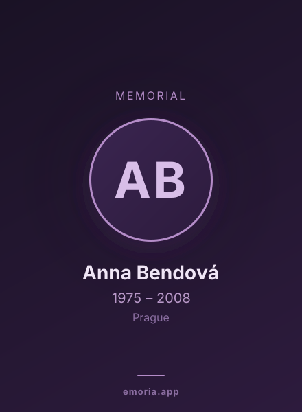 Memorial portrait of Anna Bendová
