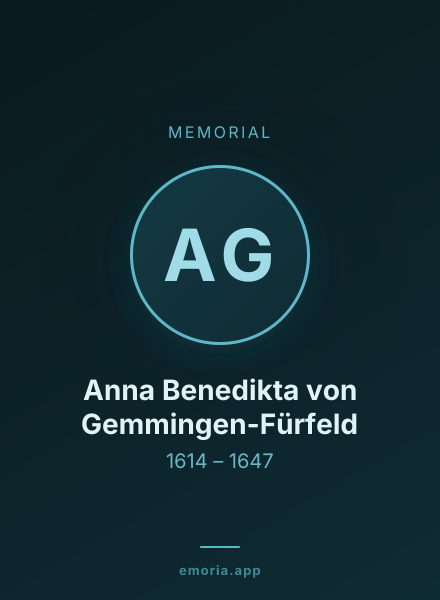 Memorial portrait of Anna Benedikta von Gemmingen-Fürfeld