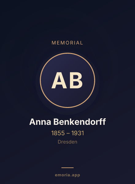 Memorial portrait of Anna Benkendorff