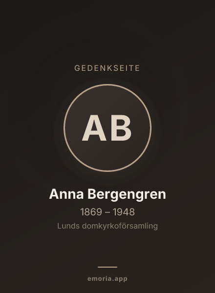 Gedenkportrait von Anna Bergengren