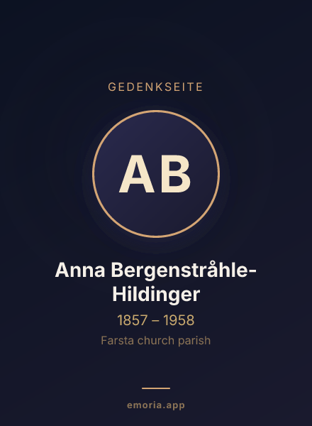 Gedenkportrait von Anna Bergenstråhle-Hildinger