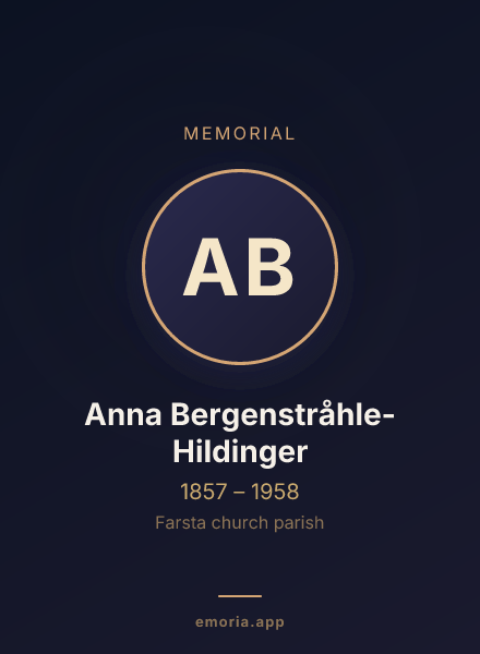 Memorial portrait of Anna Bergenstråhle-Hildinger