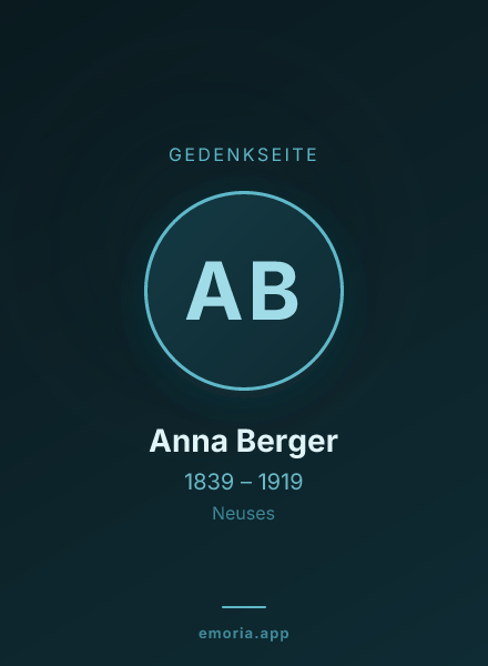 Gedenkportrait von Anna Berger