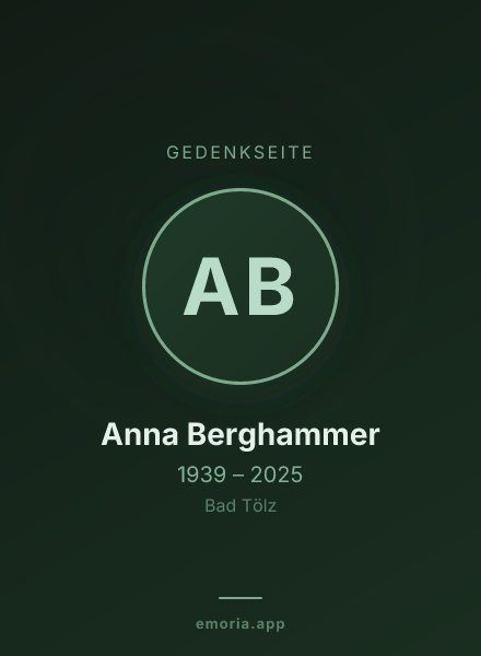 Gedenkportrait von Anna Berghammer