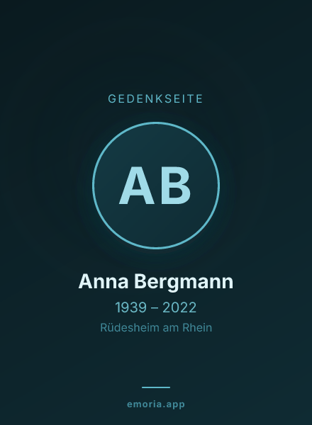 Gedenkportrait von Anna Bergmann