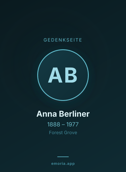 Gedenkportrait von Anna Berliner