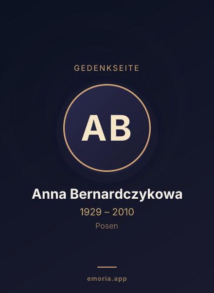 Gedenkportrait von Anna Bernardczykowa