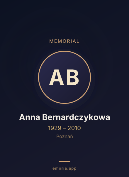 Memorial portrait of Anna Bernardczykowa