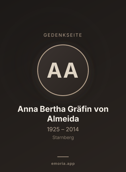 Gedenkportrait von Anna Bertha Gräfin von Almeida