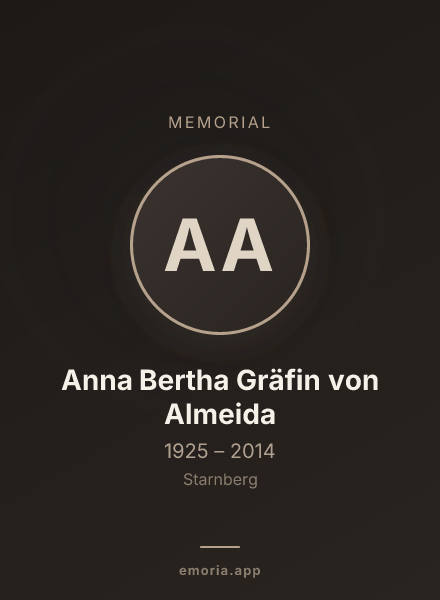 Memorial portrait of Anna Bertha Gräfin von Almeida