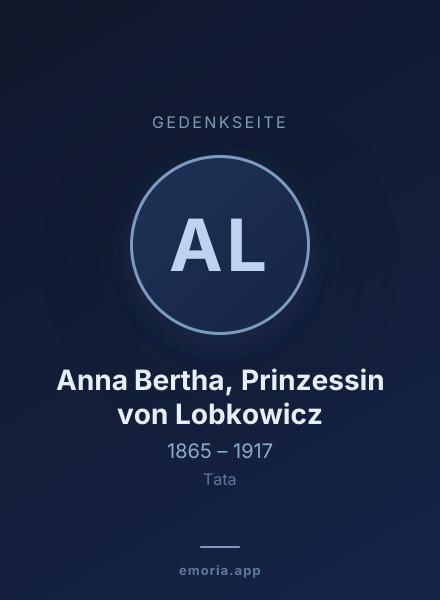 Gedenkportrait von Anna Bertha, Prinzessin von Lobkowicz