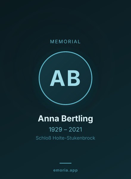 Memorial portrait of Anna Bertling