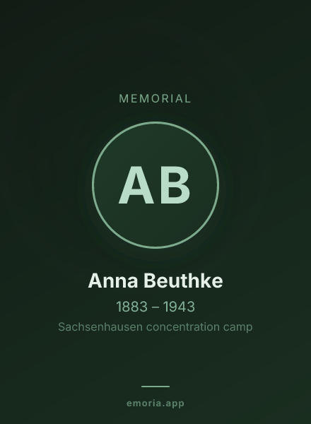 Memorial portrait of Anna Beuthke