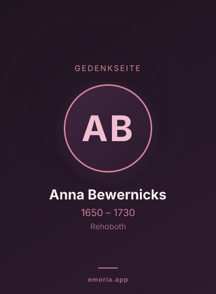 Gedenkportrait von Anna Bewernicks