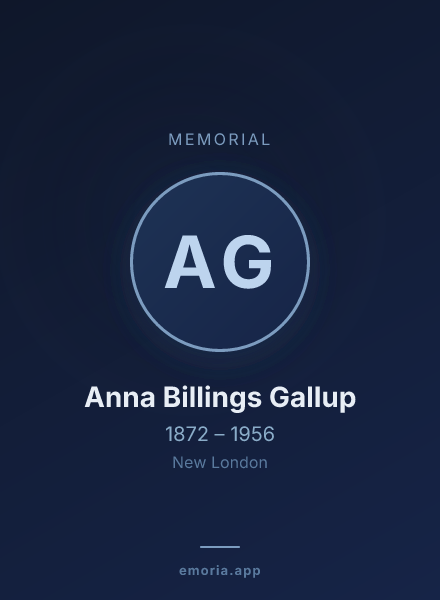 Memorial portrait of Anna Billings Gallup