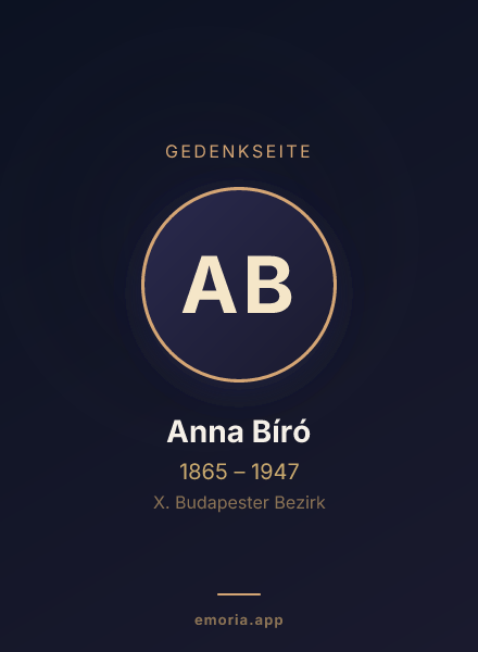Gedenkportrait von Anna Bíró
