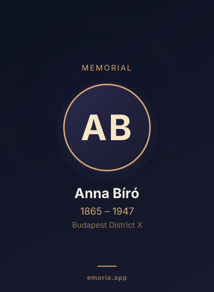 Memorial portrait of Anna Bíró