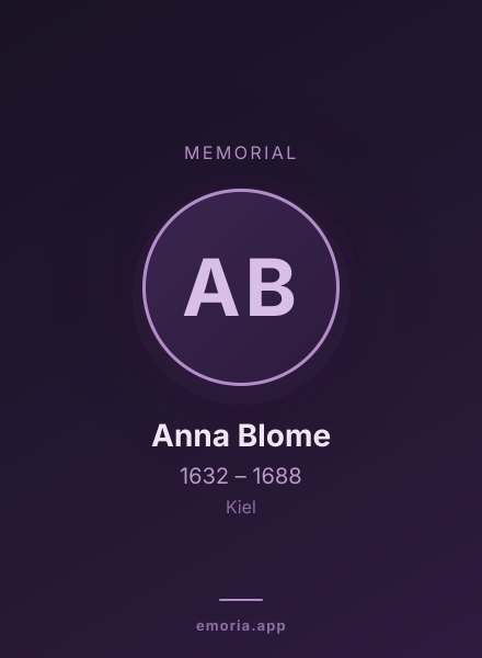 Memorial portrait of Anna Blome