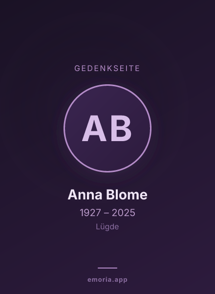 Gedenkportrait von Anna Blome