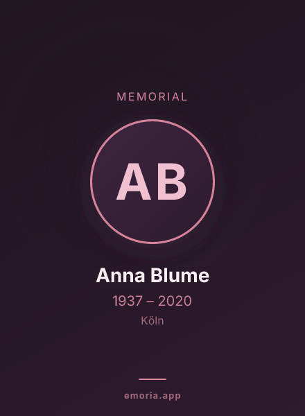 Memorial portrait of Anna Blume
