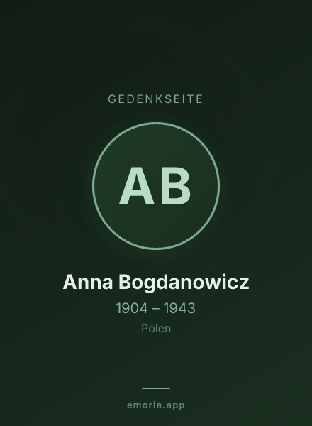 Gedenkportrait von Anna Bogdanowicz